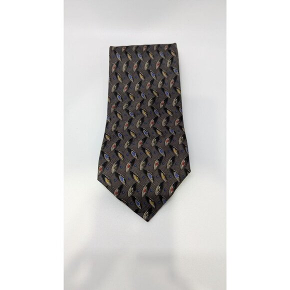 Alfani Dark Grey Printed Silk Necktie - Picture 1 of 1